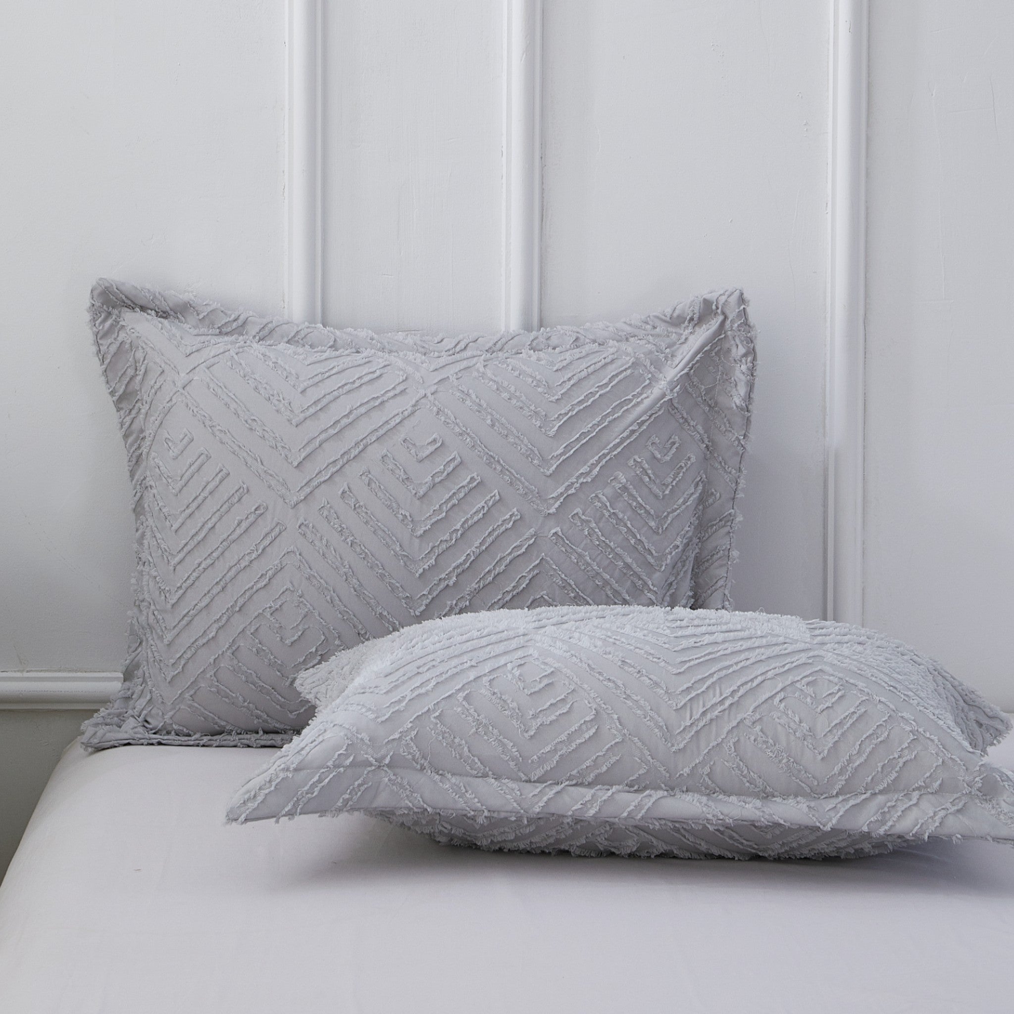 Mytickie Ice Grey Pillow Shams (Set of 2)