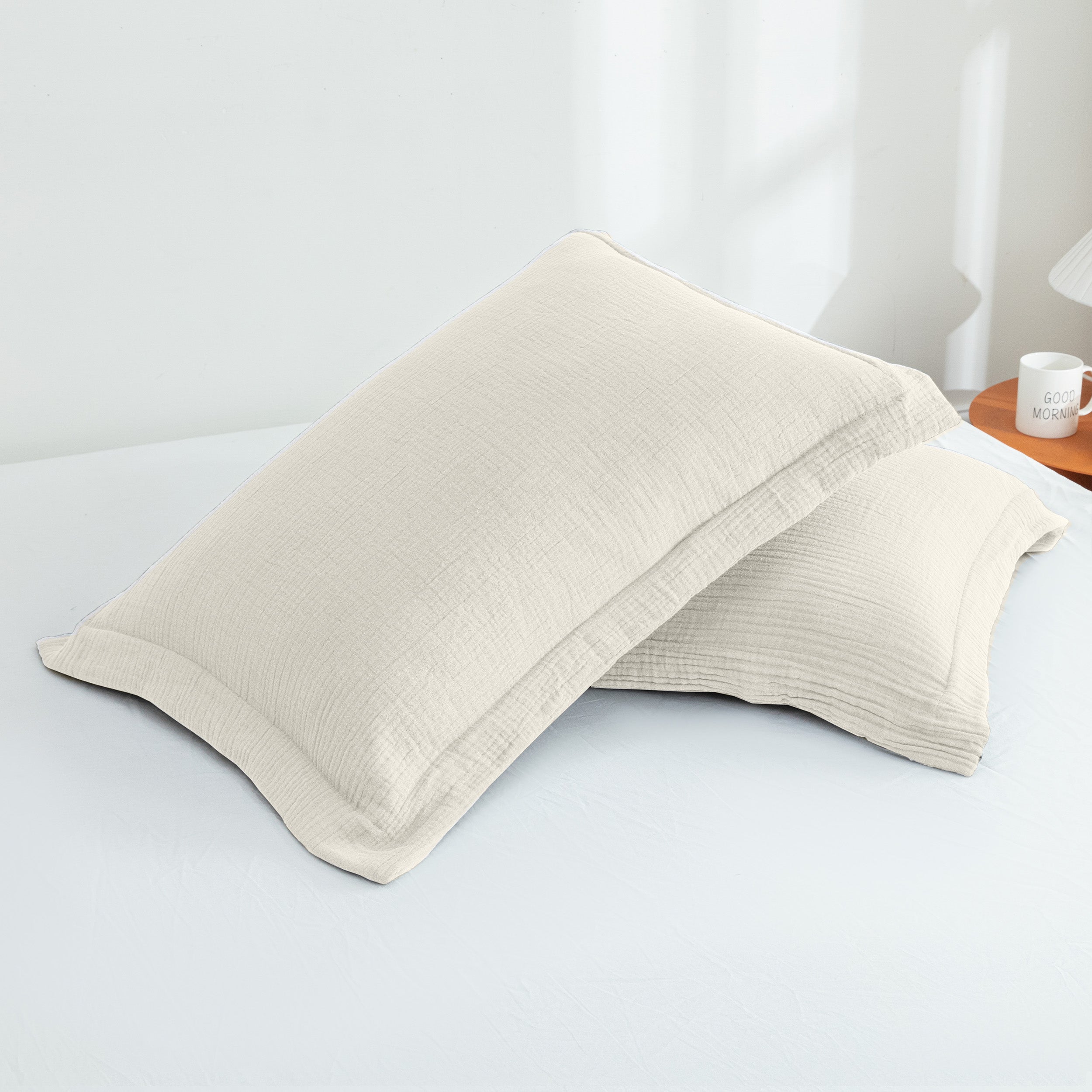 LUXE Beige Pillow Sham Set
