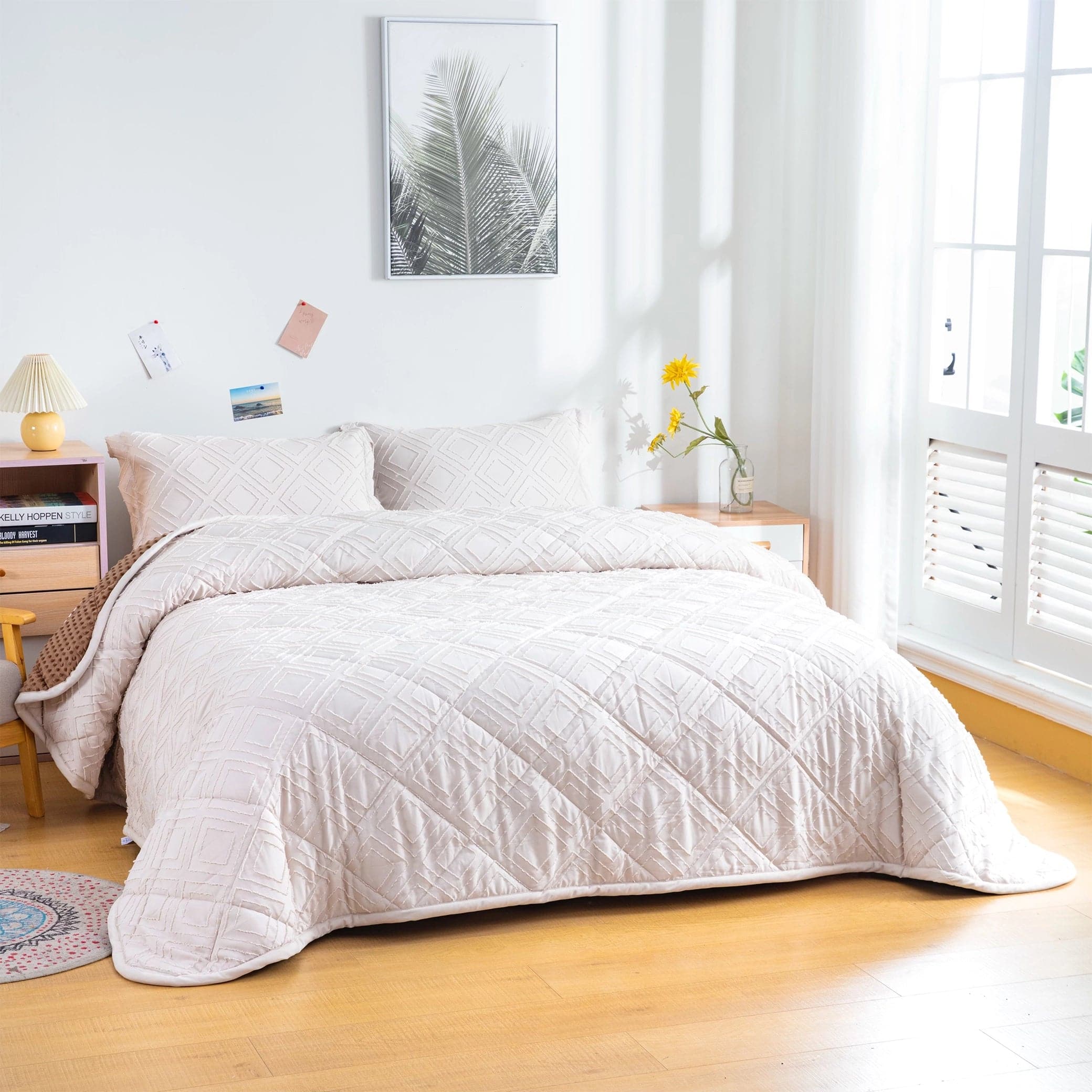 MyTickie Comforter Checkered Blue & White New Year New Sale