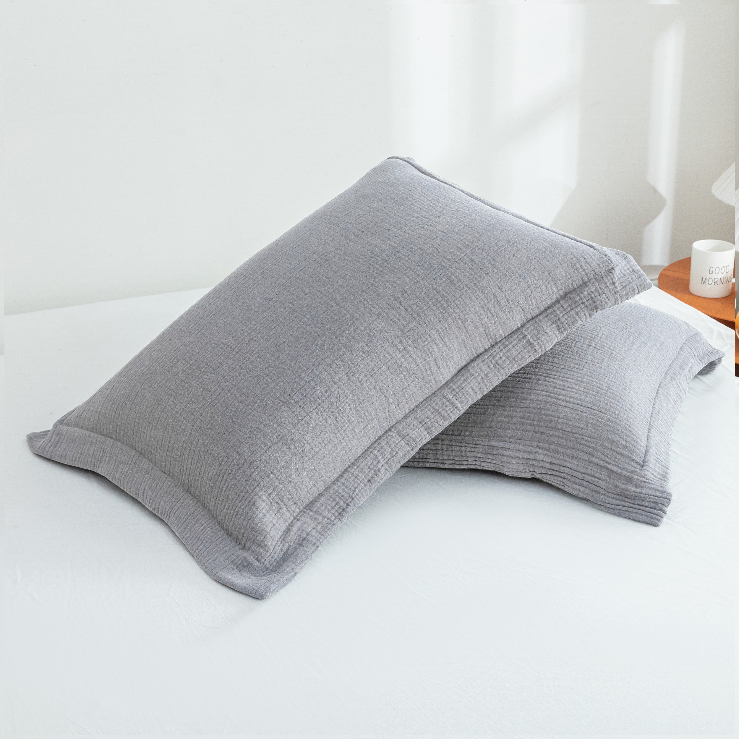 LUXE Grey Pillow Sham Set