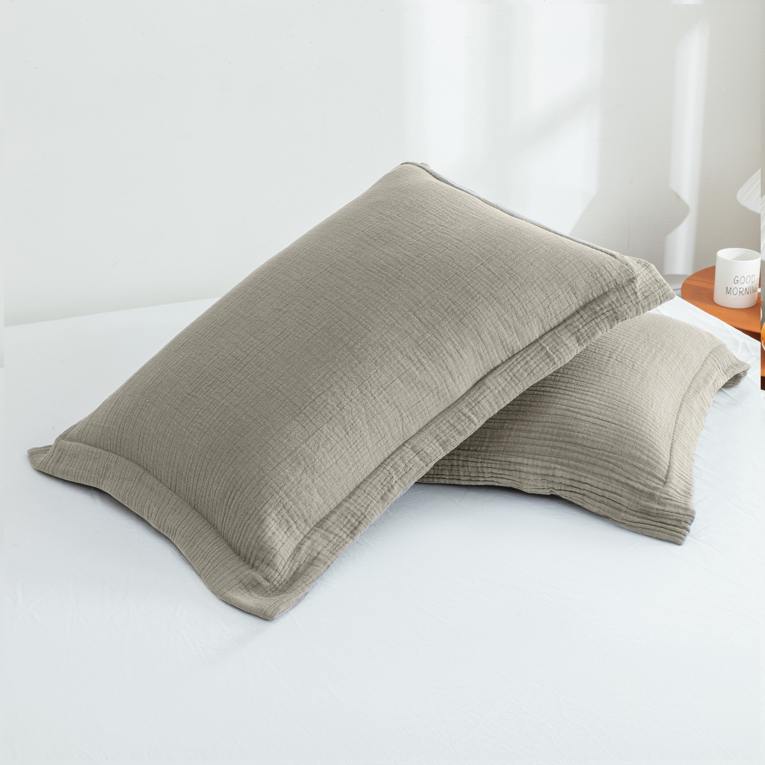 LUXE Sage Grey Pillow Sham Set