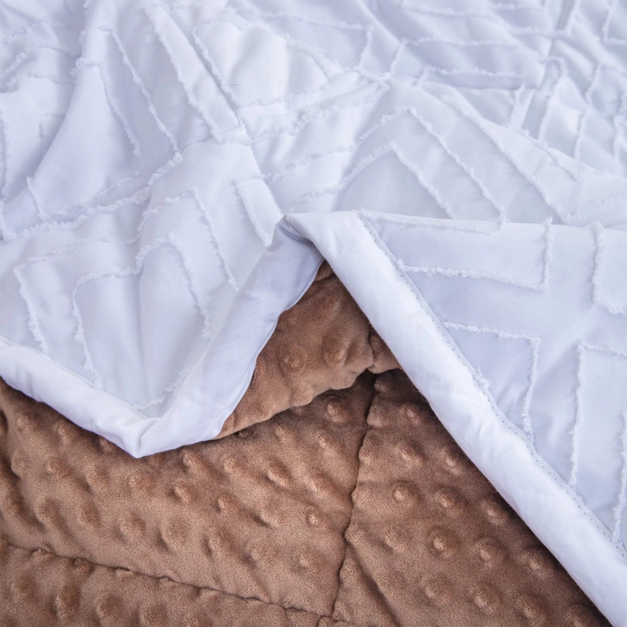 MyTickie White Mocha Throw Blanket (60x44”)