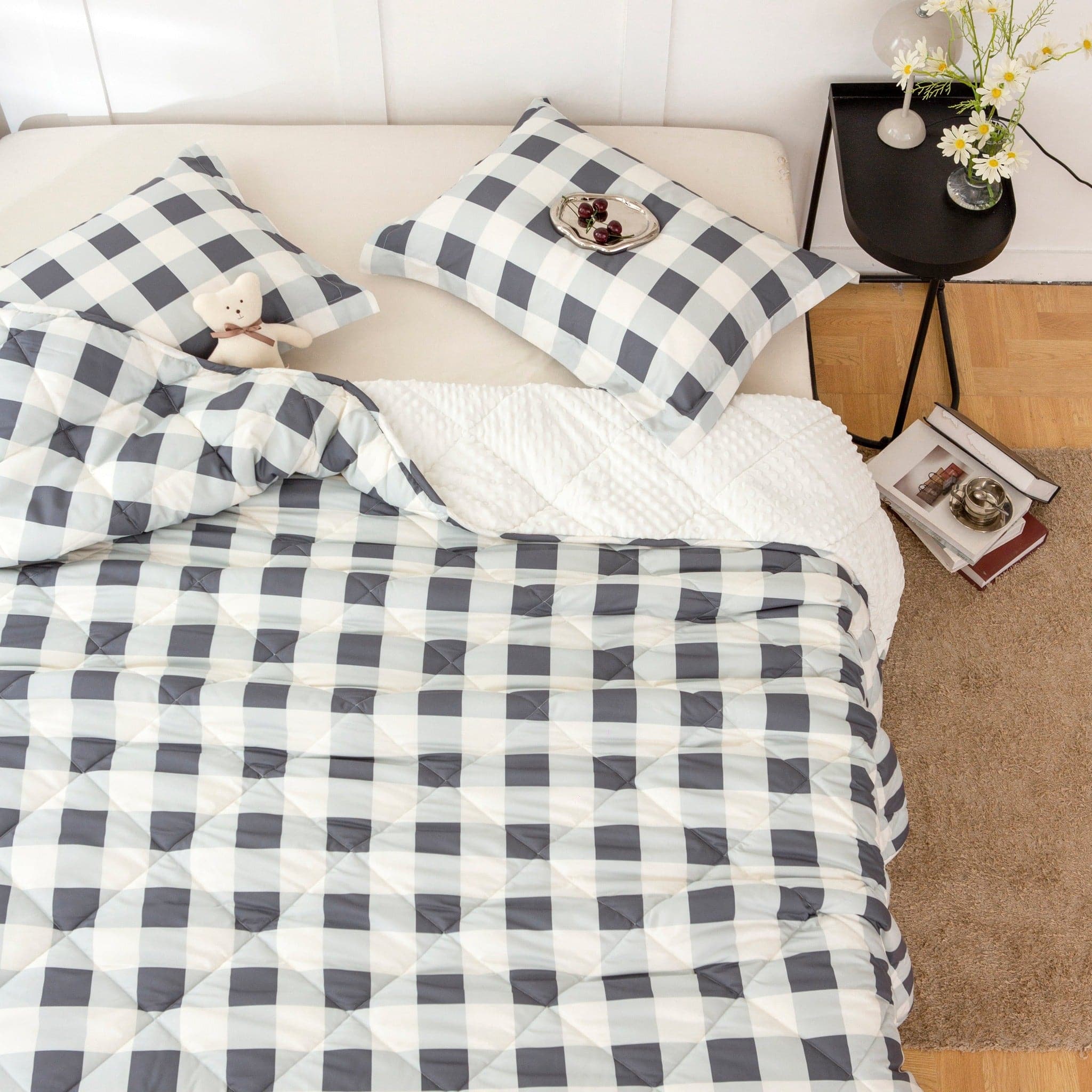 Check Me Out Grey Comforter and Pillows