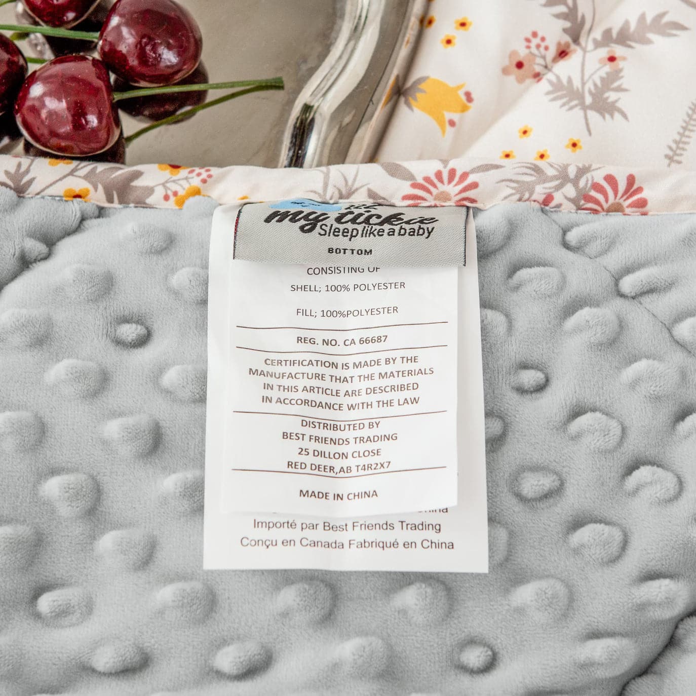 Sweet Blossoms Comforter Label