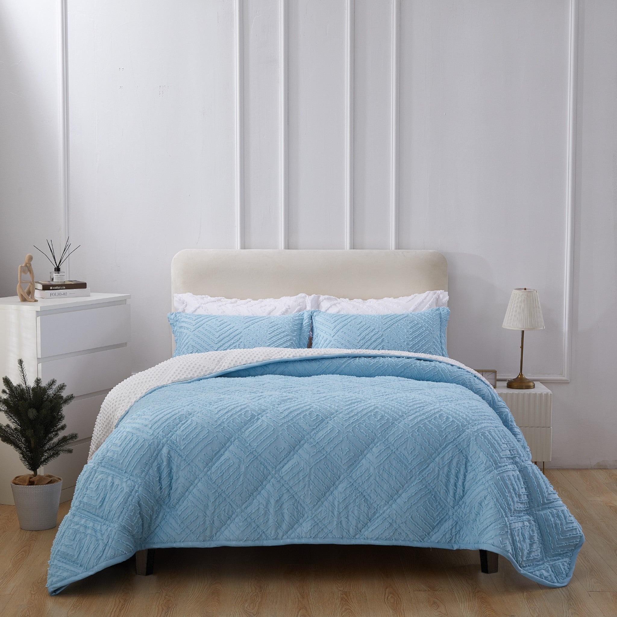 Mytickie Blue Pillow Shams (Set of 2)