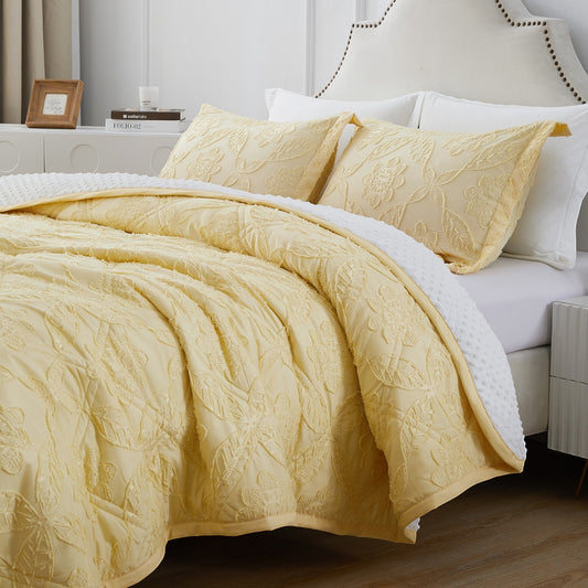 Mytickie Lemon Yellow & White Comforter