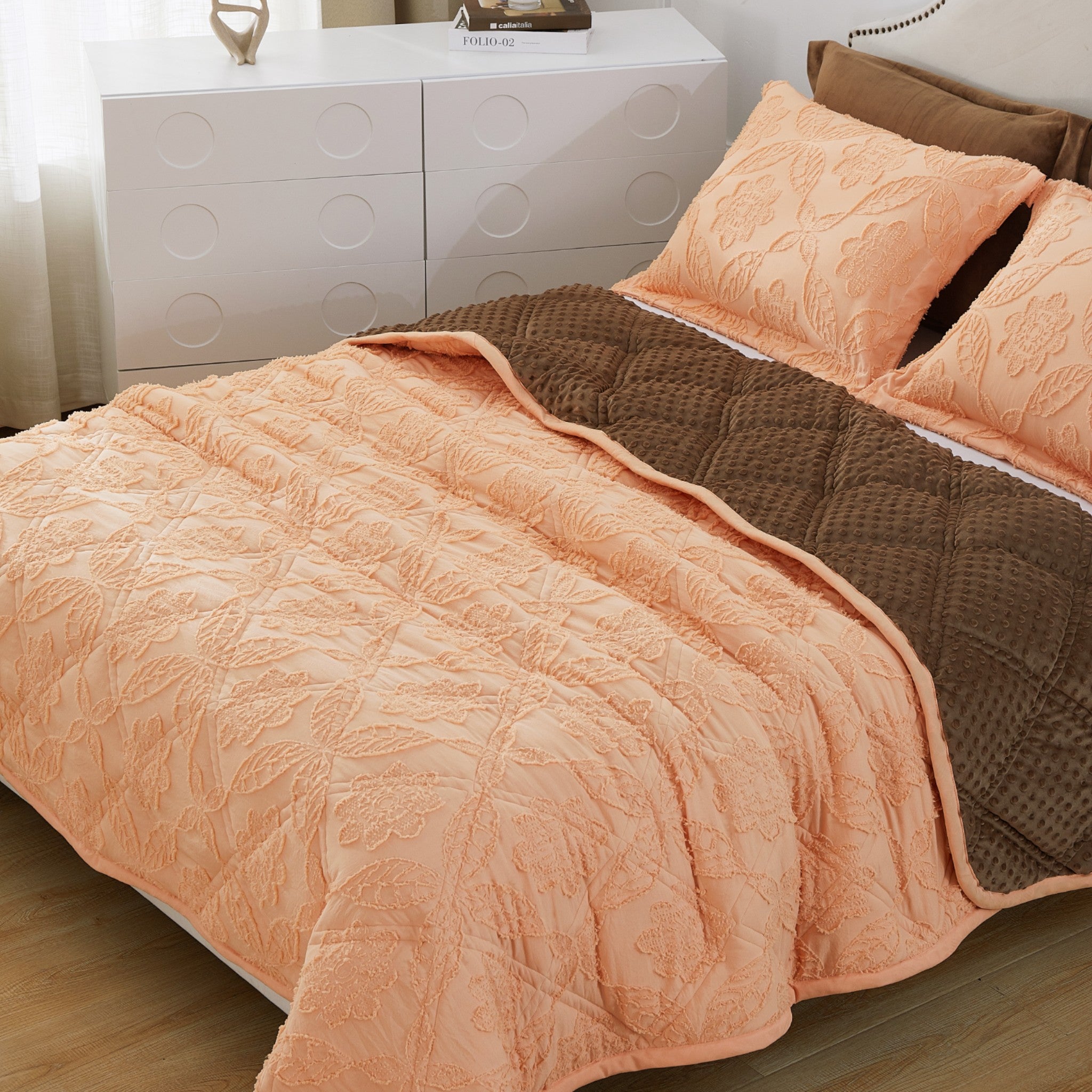 Mytickie Orange & Mocha Brown Comforter