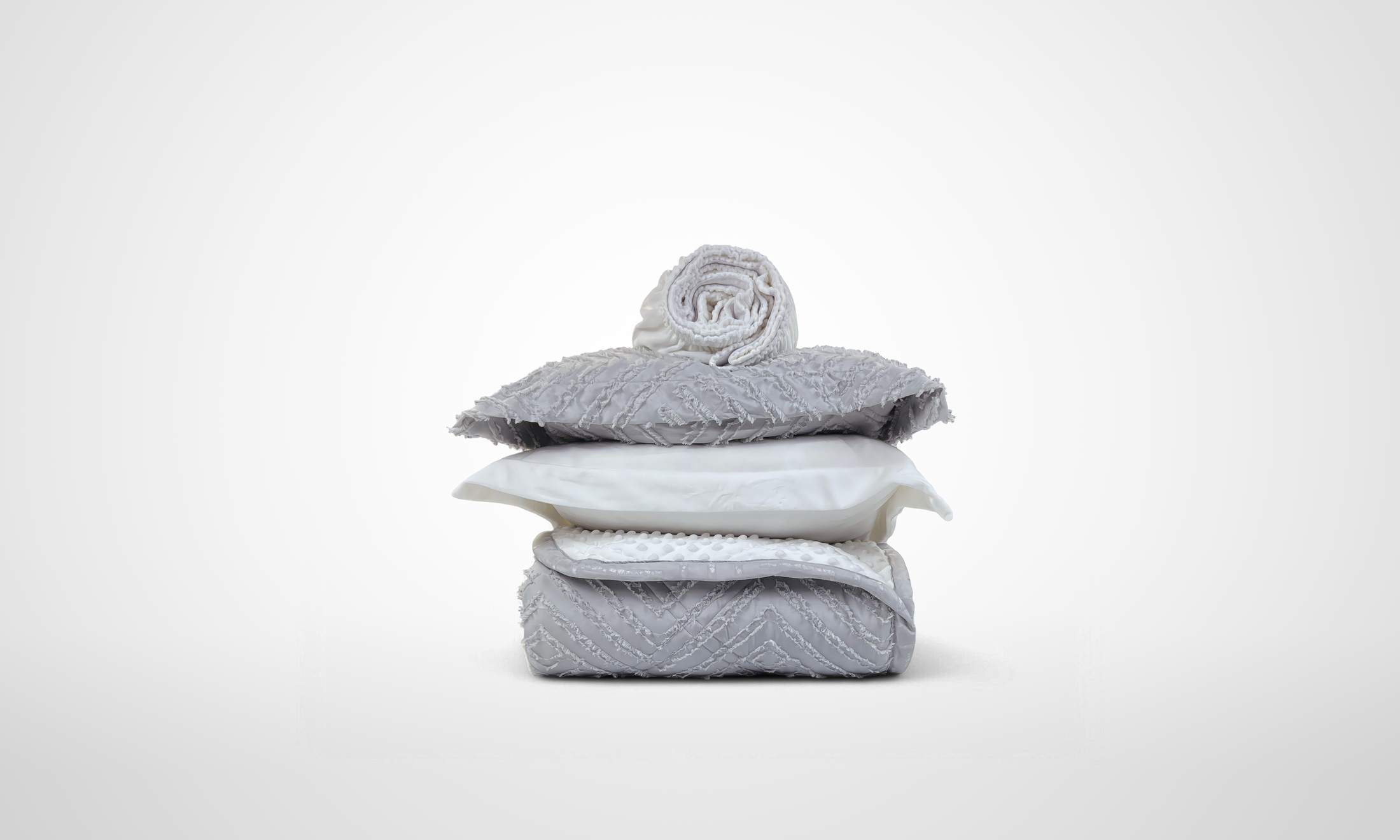 Ice Grey & White 6 Piece Bed-in-a-Bag