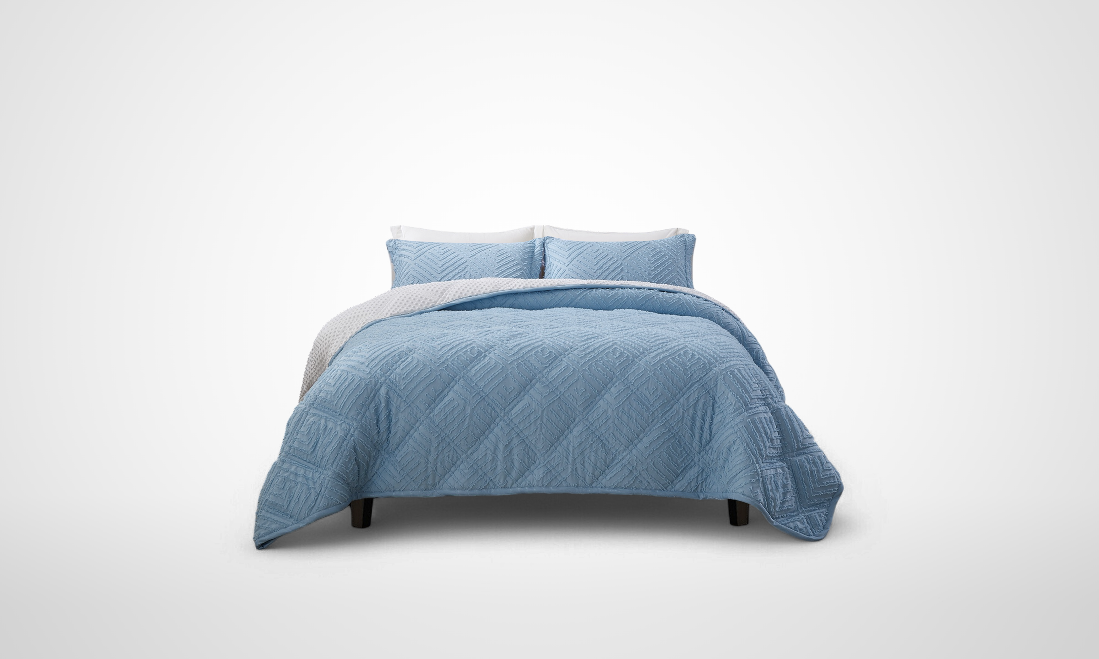 Sky Blue & White 6 Piece Bed-in-a-Bag