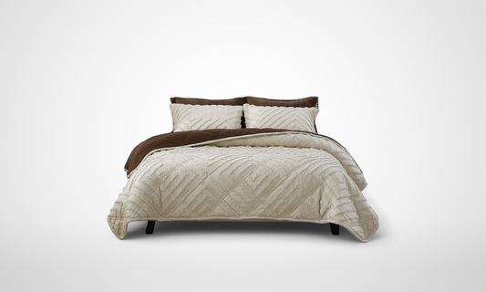 Cream & Mocha Brown 6 Piece Bed-in-a-Bag