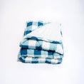 Load image into Gallery viewer, Check Me Out Blue Baby Comforter Photo Shoot
