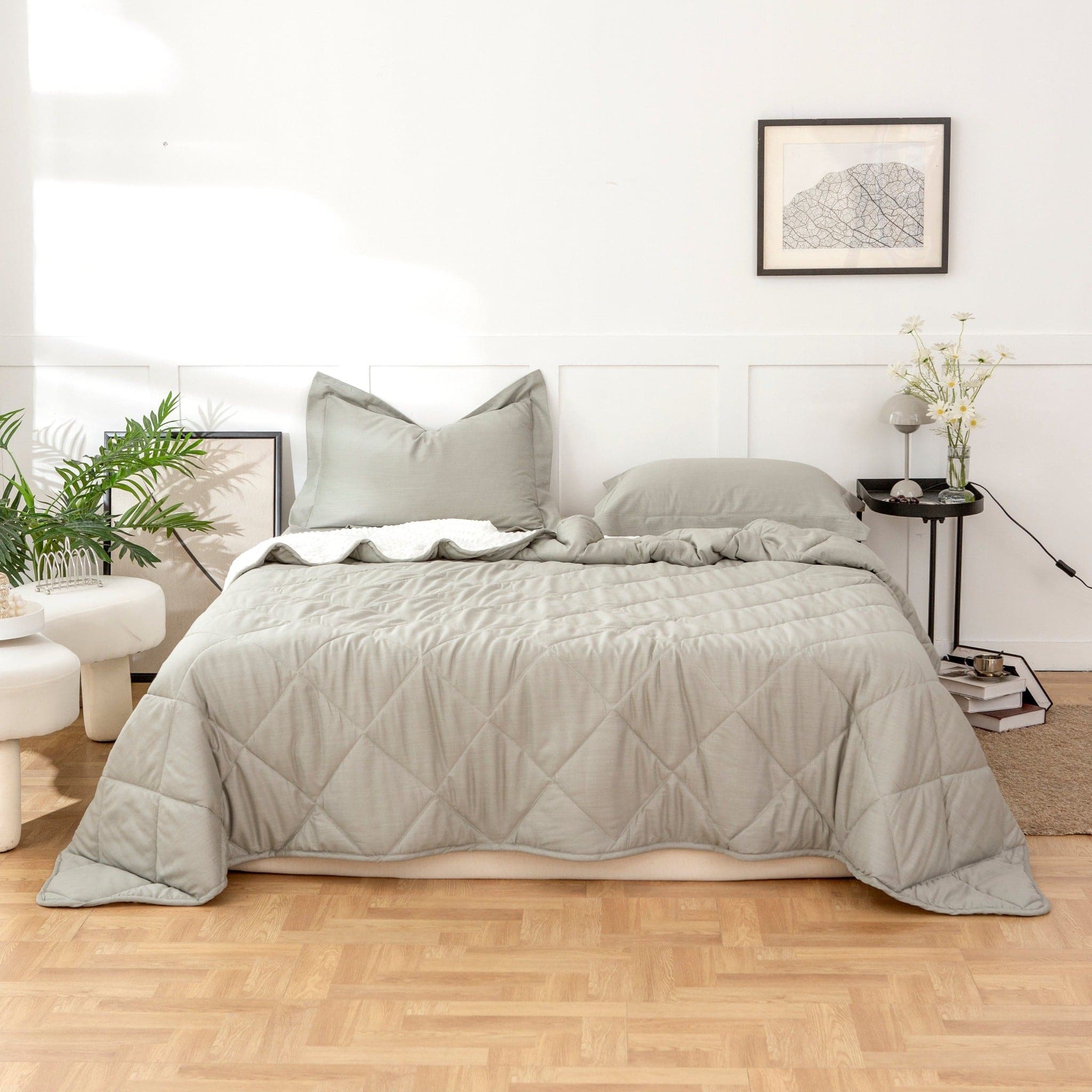 Quilted Grey Comforter