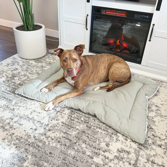 Quilted Grey Pet Bed Comforter
